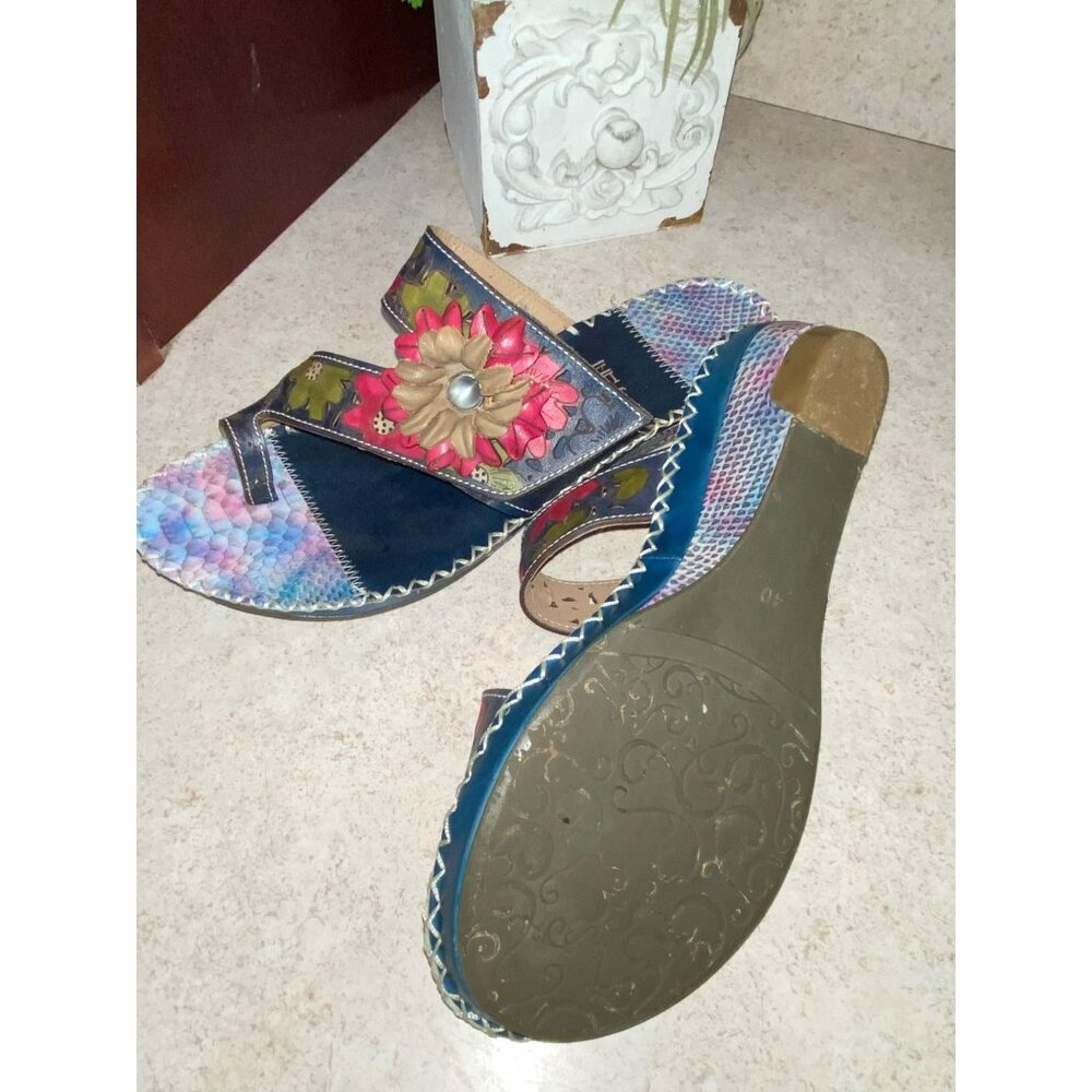 L'artiste By Spring Step Leather Toe-Loop Sandals… - image 5